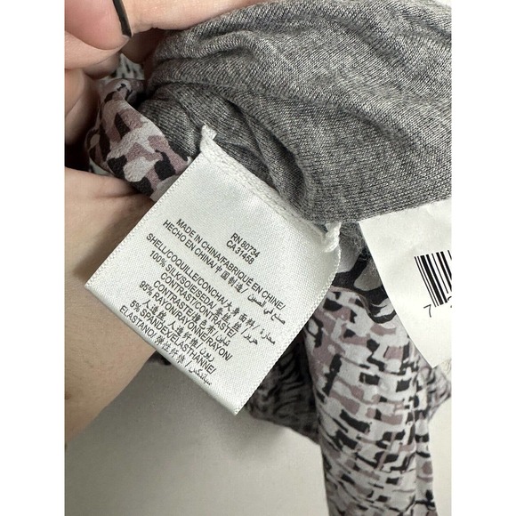 BCBG MAX AZRIA Women’s Gray Silk Bow Jersey Short Sleeve Dress Size Large - Picture 5 of 7